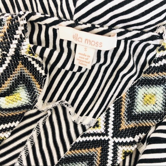 Ella Moss Dress Striped Halter Bead Back Maxi Size S Wedding Guest Black Tie - Picture 5 of 7